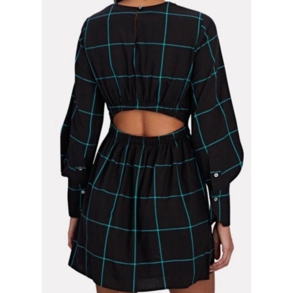 STAUD Black and Blue Checkered Dress - Picture 4 of 10